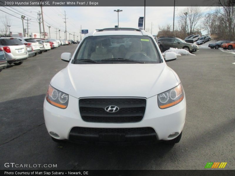 Powder White Pearl / Beige 2009 Hyundai Santa Fe SE