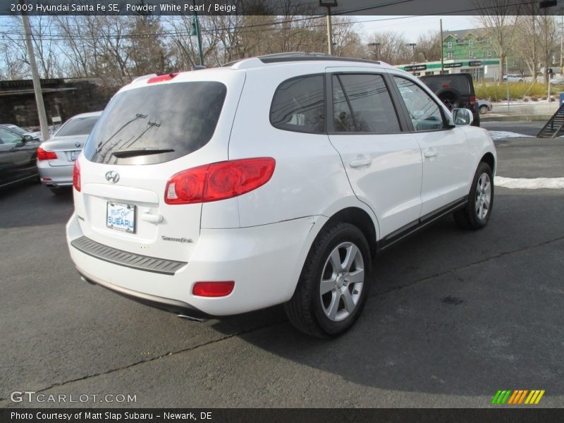 Powder White Pearl / Beige 2009 Hyundai Santa Fe SE