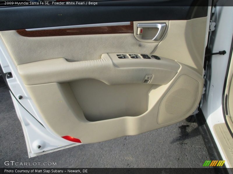 Powder White Pearl / Beige 2009 Hyundai Santa Fe SE