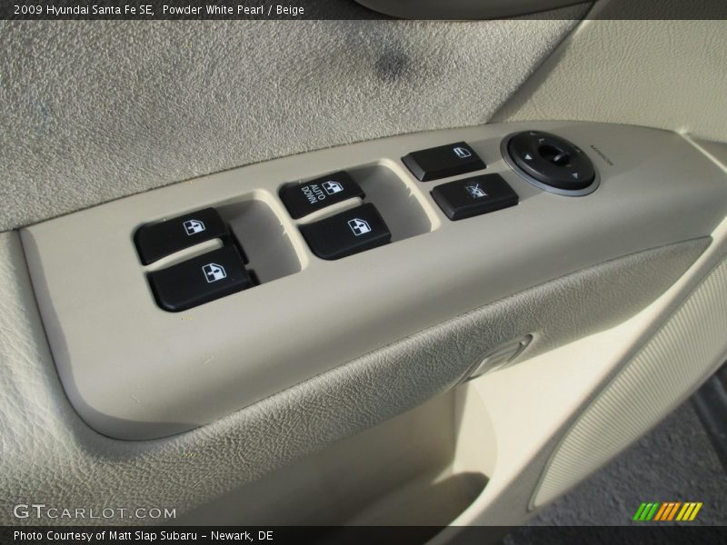 Powder White Pearl / Beige 2009 Hyundai Santa Fe SE