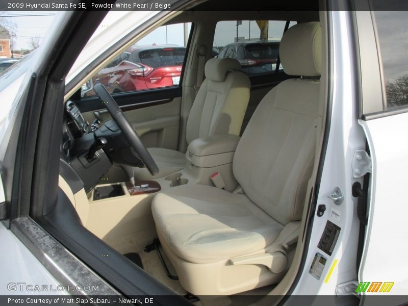 Powder White Pearl / Beige 2009 Hyundai Santa Fe SE