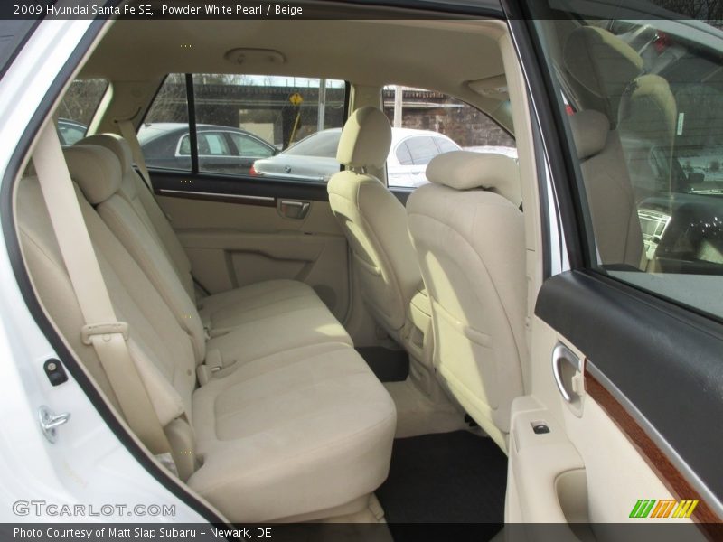 Powder White Pearl / Beige 2009 Hyundai Santa Fe SE