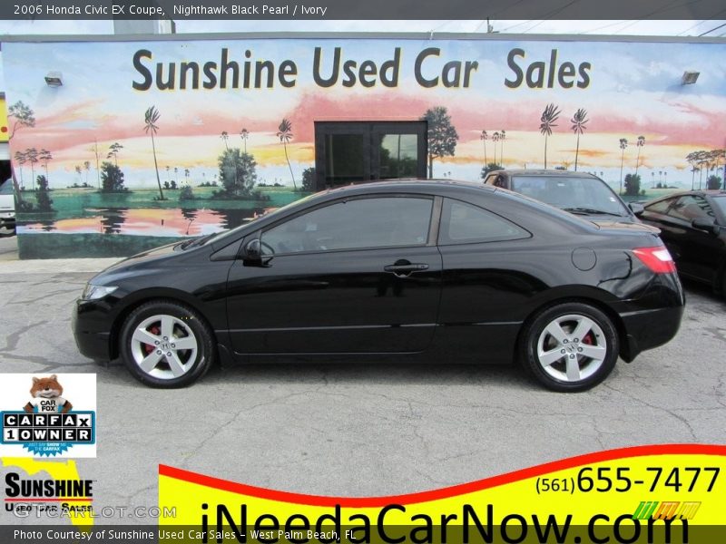 Nighthawk Black Pearl / Ivory 2006 Honda Civic EX Coupe