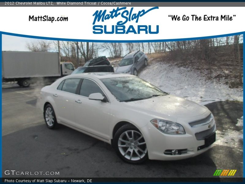 White Diamond Tricoat / Cocoa/Cashmere 2012 Chevrolet Malibu LTZ