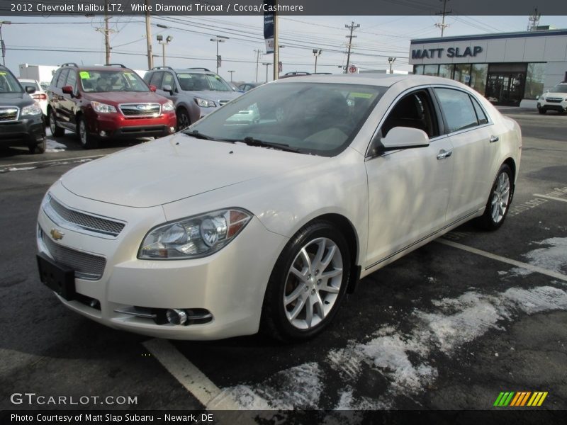White Diamond Tricoat / Cocoa/Cashmere 2012 Chevrolet Malibu LTZ