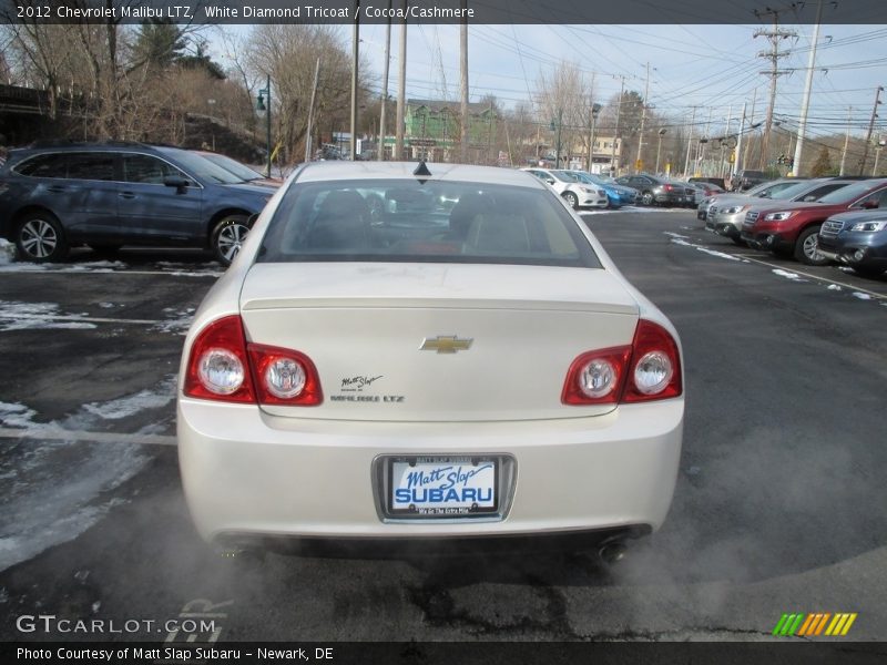 White Diamond Tricoat / Cocoa/Cashmere 2012 Chevrolet Malibu LTZ