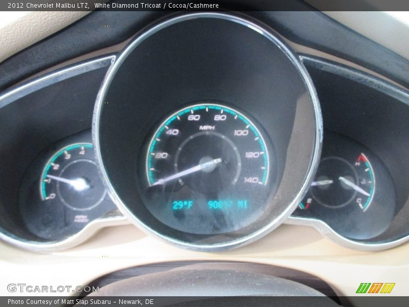 White Diamond Tricoat / Cocoa/Cashmere 2012 Chevrolet Malibu LTZ