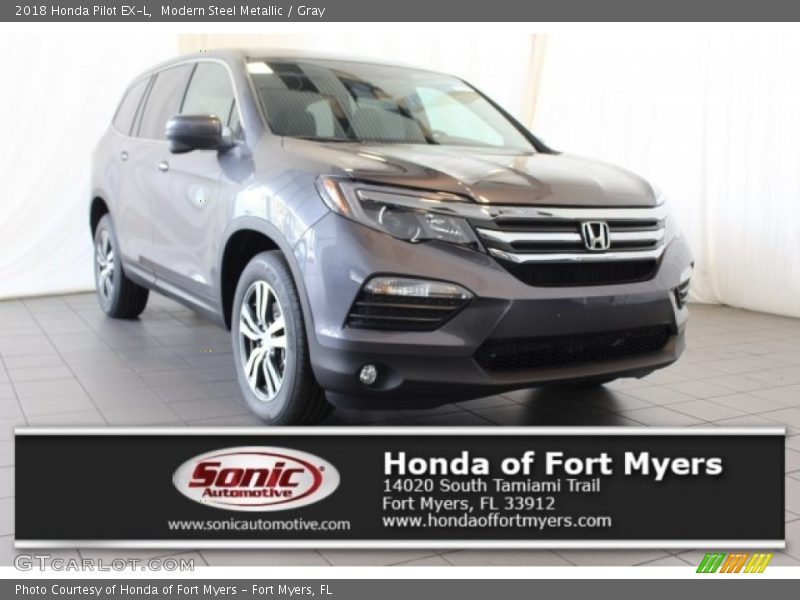 Modern Steel Metallic / Gray 2018 Honda Pilot EX-L