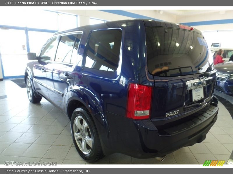 Obsidian Blue Pearl / Gray 2015 Honda Pilot EX 4WD