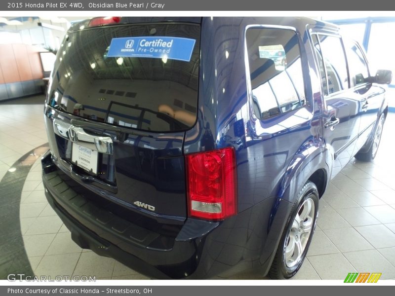 Obsidian Blue Pearl / Gray 2015 Honda Pilot EX 4WD