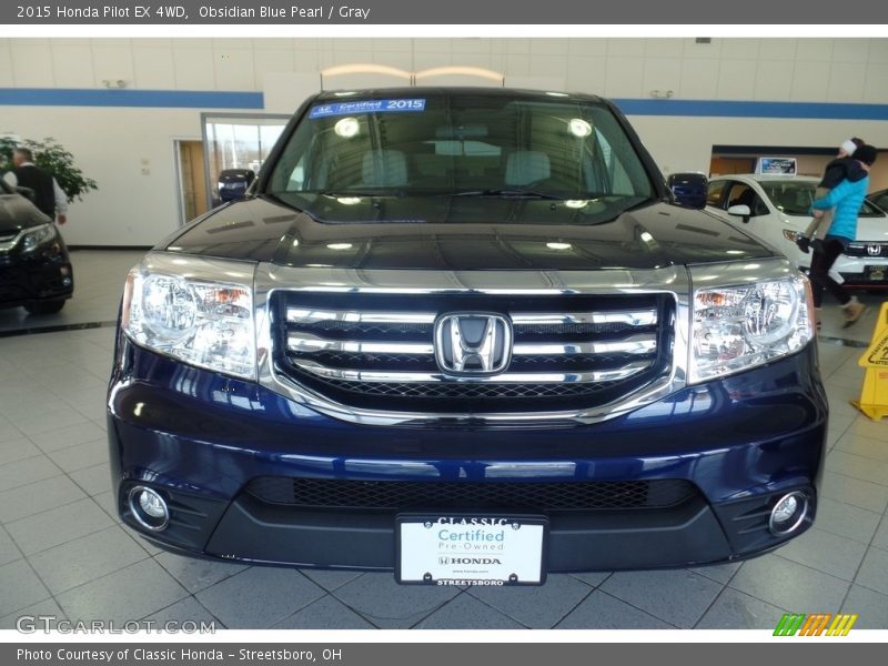 Obsidian Blue Pearl / Gray 2015 Honda Pilot EX 4WD