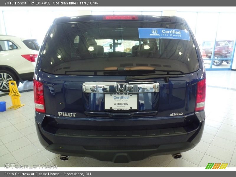 Obsidian Blue Pearl / Gray 2015 Honda Pilot EX 4WD