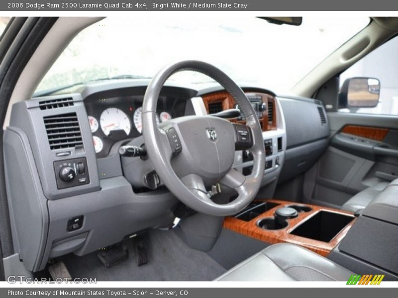 Bright White / Medium Slate Gray 2006 Dodge Ram 2500 Laramie Quad Cab 4x4