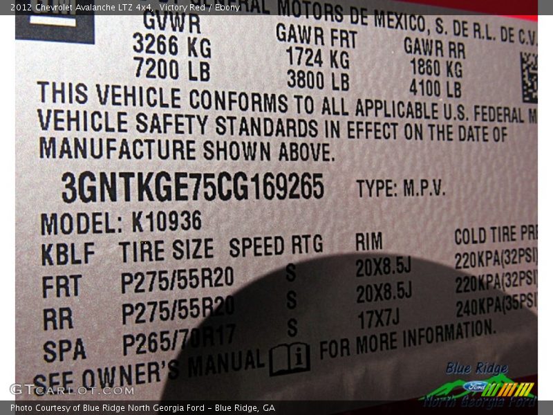Victory Red / Ebony 2012 Chevrolet Avalanche LTZ 4x4