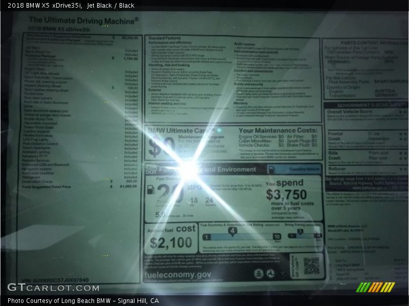 Jet Black / Black 2018 BMW X5 xDrive35i