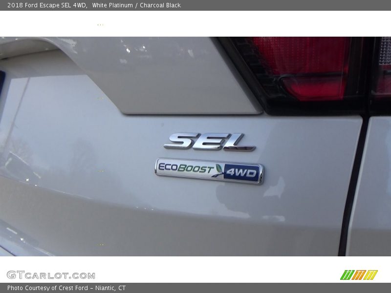White Platinum / Charcoal Black 2018 Ford Escape SEL 4WD