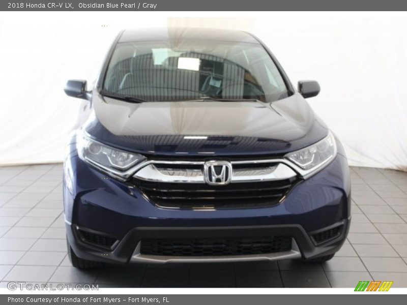Obsidian Blue Pearl / Gray 2018 Honda CR-V LX