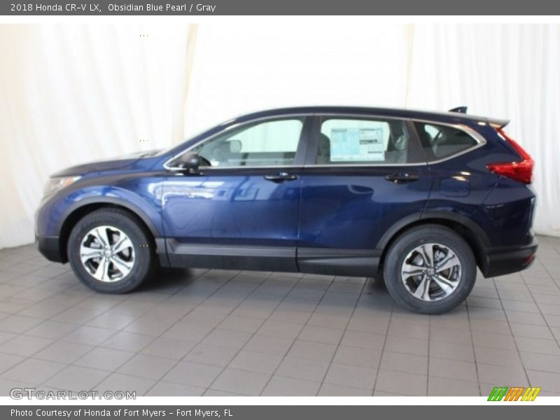 Obsidian Blue Pearl / Gray 2018 Honda CR-V LX