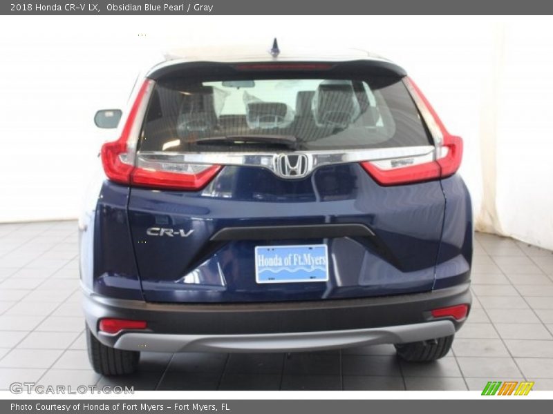 Obsidian Blue Pearl / Gray 2018 Honda CR-V LX