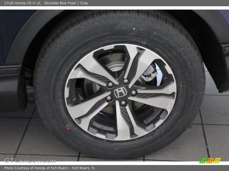 Obsidian Blue Pearl / Gray 2018 Honda CR-V LX