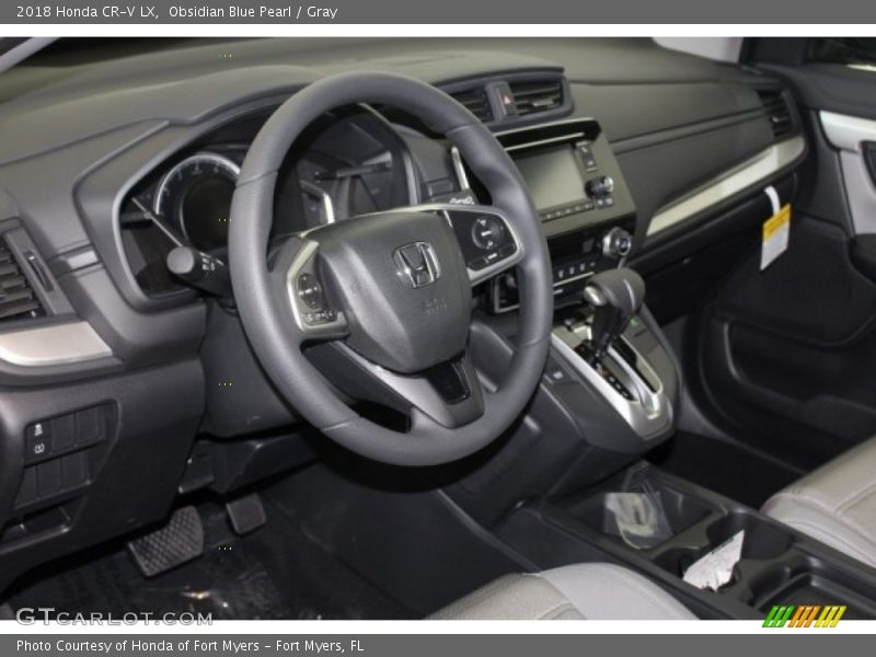 Obsidian Blue Pearl / Gray 2018 Honda CR-V LX