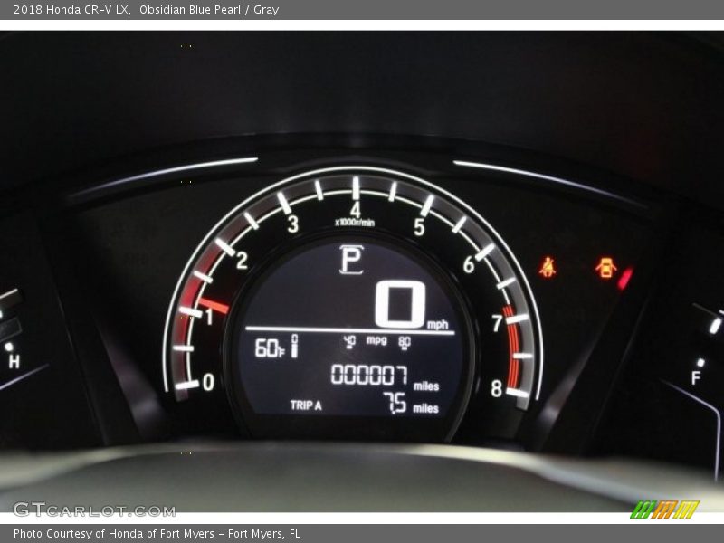Obsidian Blue Pearl / Gray 2018 Honda CR-V LX
