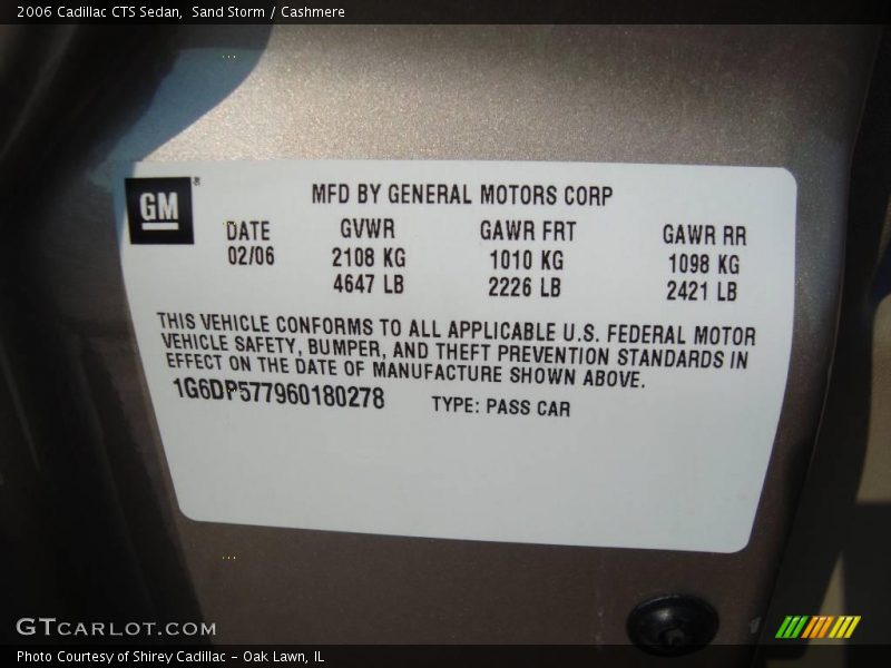 Sand Storm / Cashmere 2006 Cadillac CTS Sedan