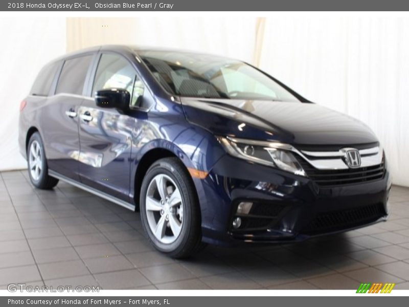 Obsidian Blue Pearl / Gray 2018 Honda Odyssey EX-L