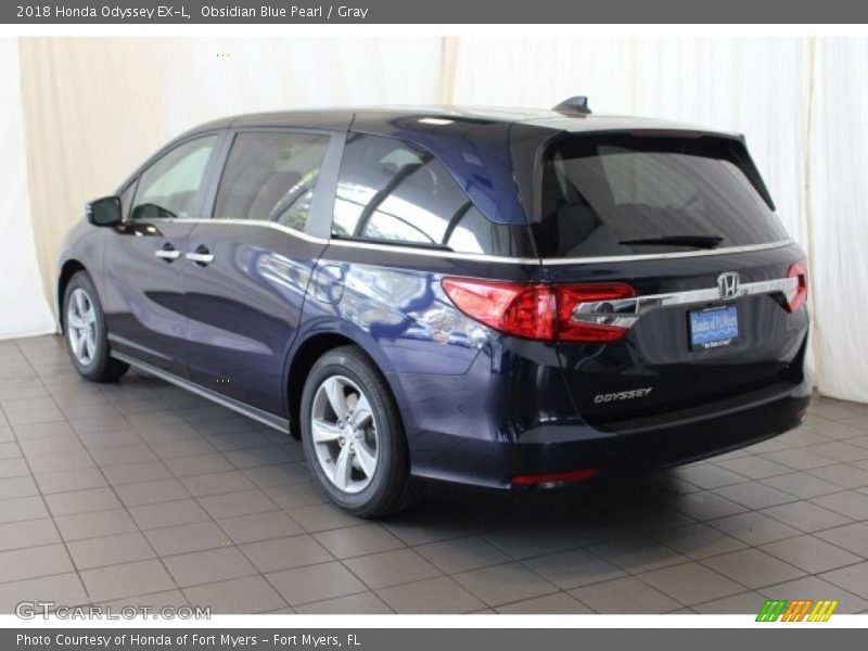 Obsidian Blue Pearl / Gray 2018 Honda Odyssey EX-L