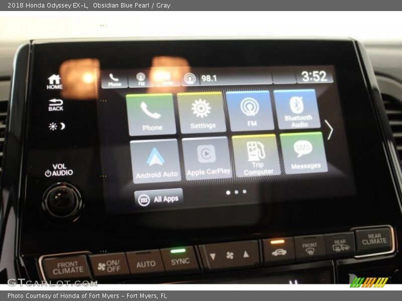 Obsidian Blue Pearl / Gray 2018 Honda Odyssey EX-L