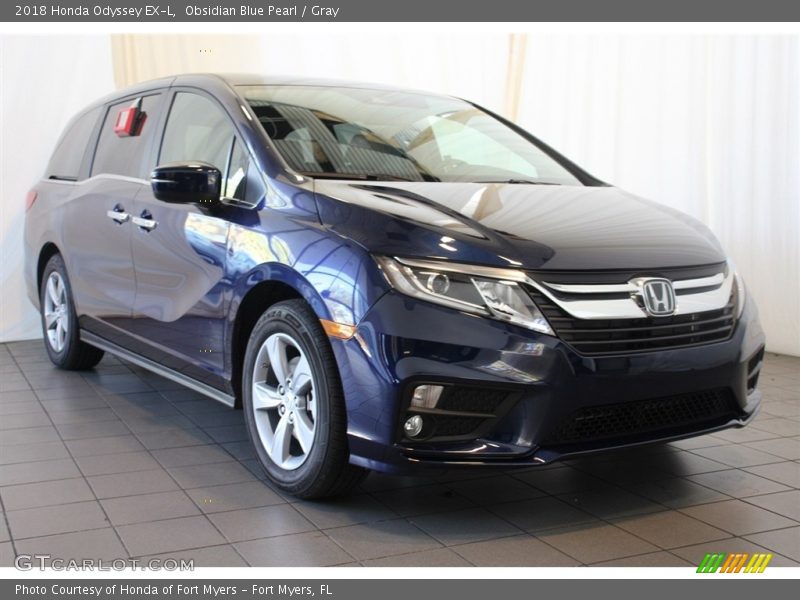 Obsidian Blue Pearl / Gray 2018 Honda Odyssey EX-L