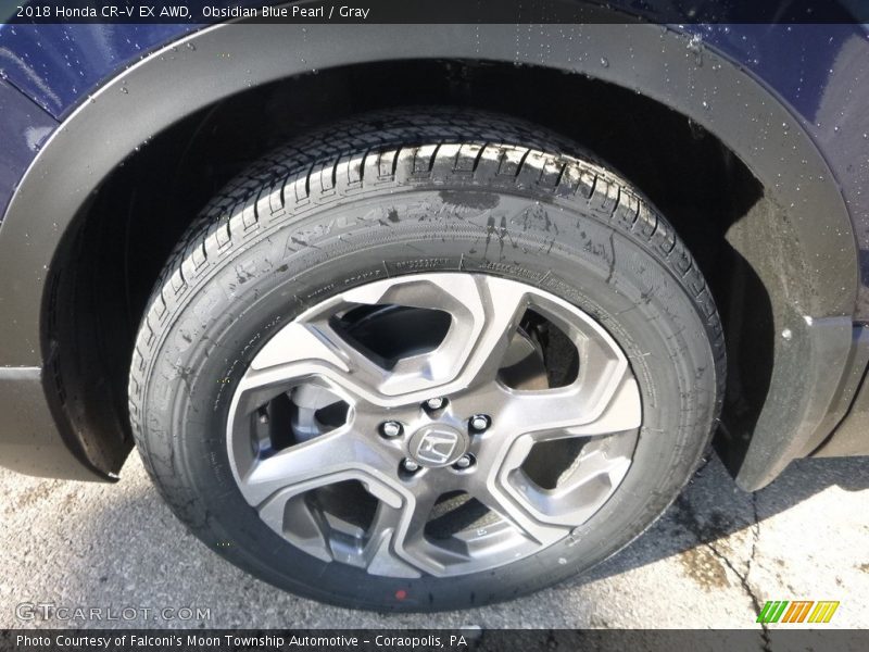 Obsidian Blue Pearl / Gray 2018 Honda CR-V EX AWD