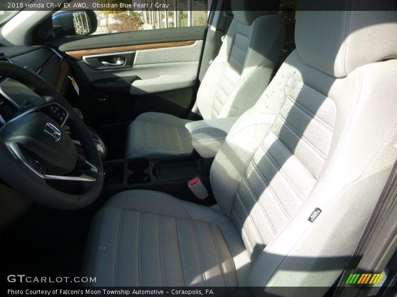 Obsidian Blue Pearl / Gray 2018 Honda CR-V EX AWD
