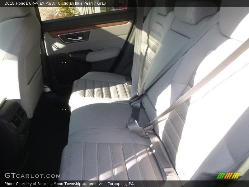 Obsidian Blue Pearl / Gray 2018 Honda CR-V EX AWD