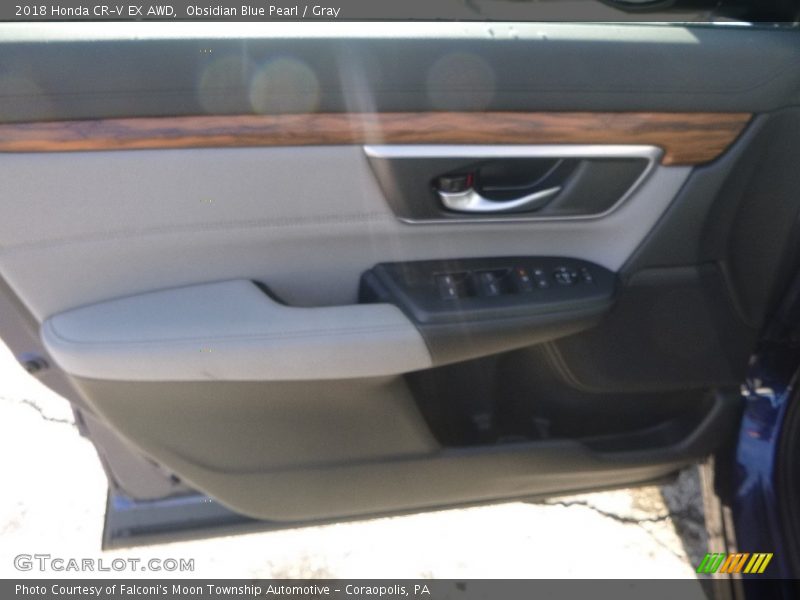 Obsidian Blue Pearl / Gray 2018 Honda CR-V EX AWD