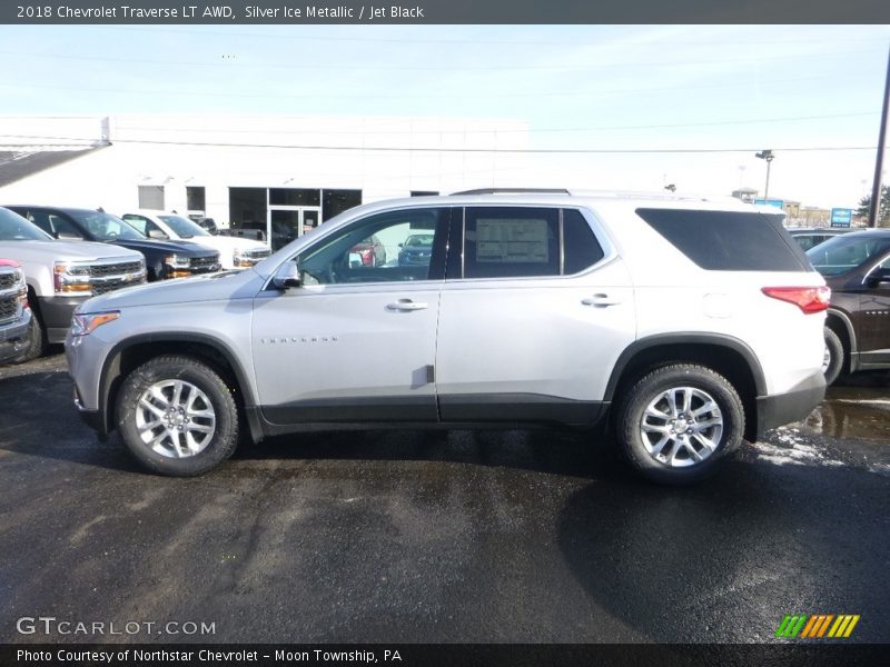 Silver Ice Metallic / Jet Black 2018 Chevrolet Traverse LT AWD