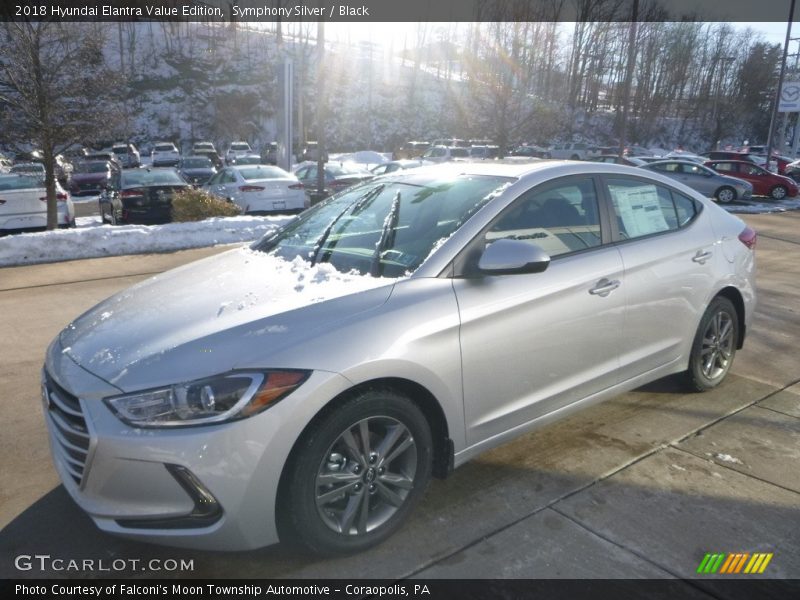 Symphony Silver / Black 2018 Hyundai Elantra Value Edition