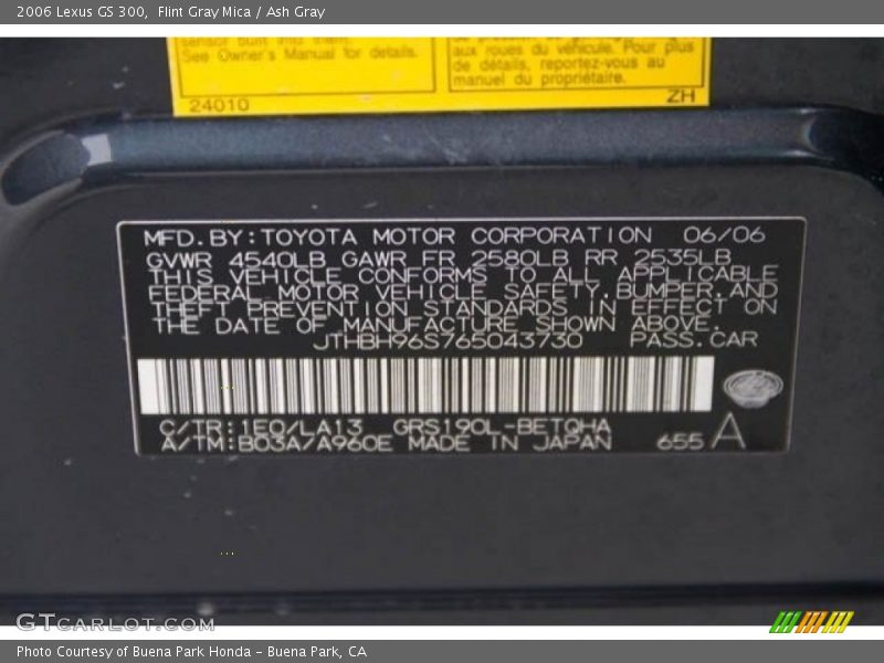 Flint Gray Mica / Ash Gray 2006 Lexus GS 300
