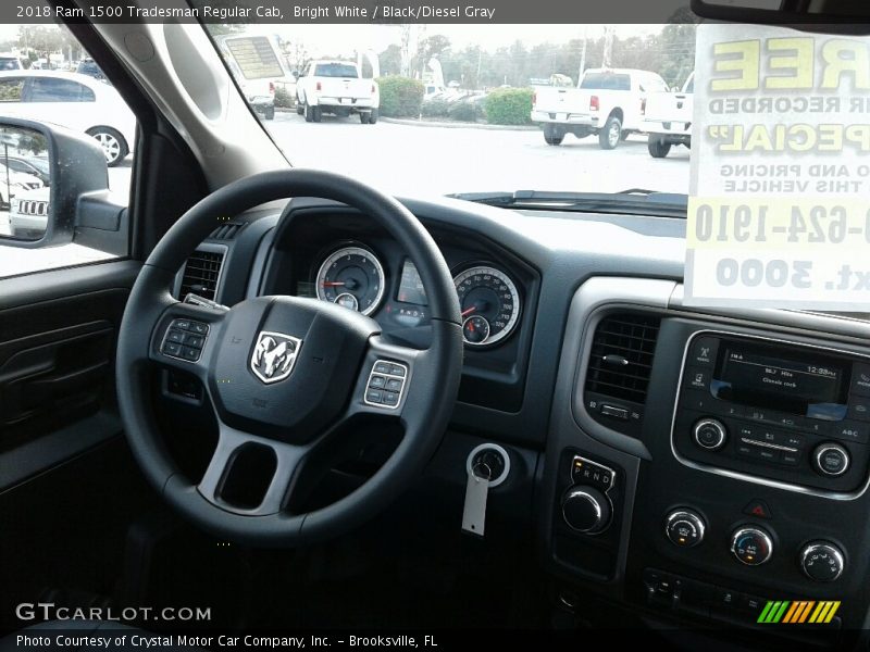 Bright White / Black/Diesel Gray 2018 Ram 1500 Tradesman Regular Cab