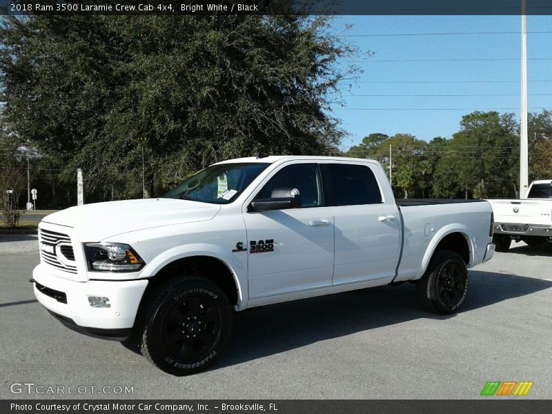Bright White / Black 2018 Ram 3500 Laramie Crew Cab 4x4