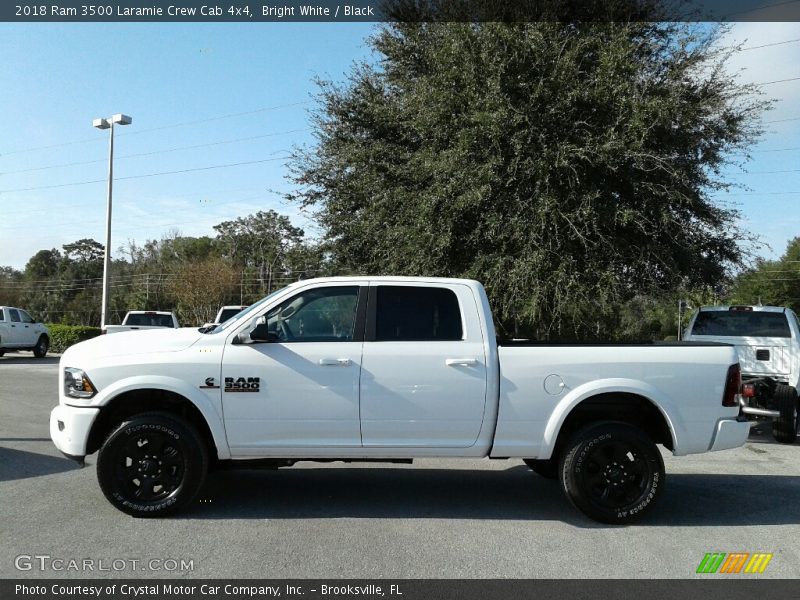 Bright White / Black 2018 Ram 3500 Laramie Crew Cab 4x4