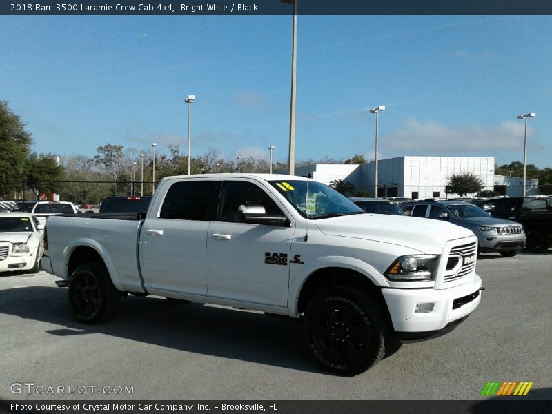 Bright White / Black 2018 Ram 3500 Laramie Crew Cab 4x4