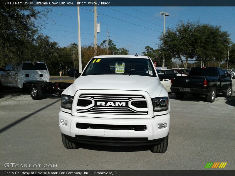 Bright White / Black 2018 Ram 3500 Laramie Crew Cab 4x4