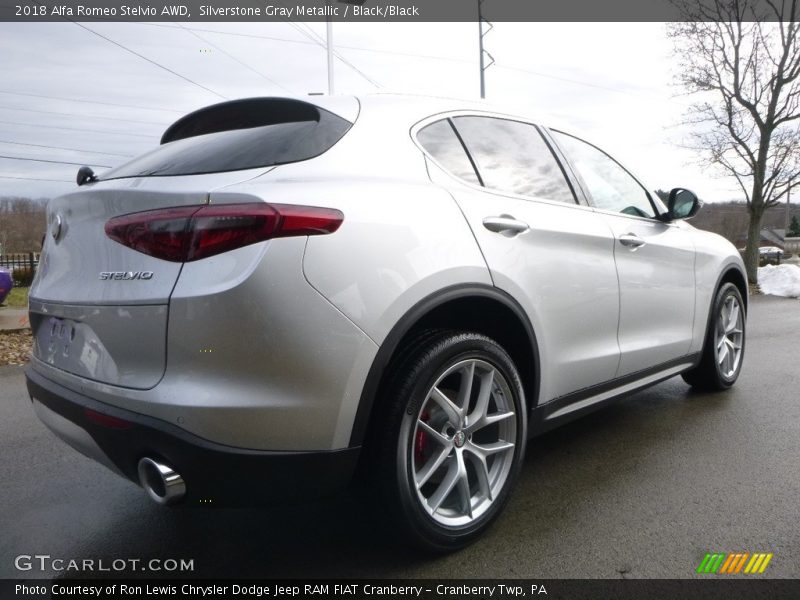 Silverstone Gray Metallic / Black/Black 2018 Alfa Romeo Stelvio AWD