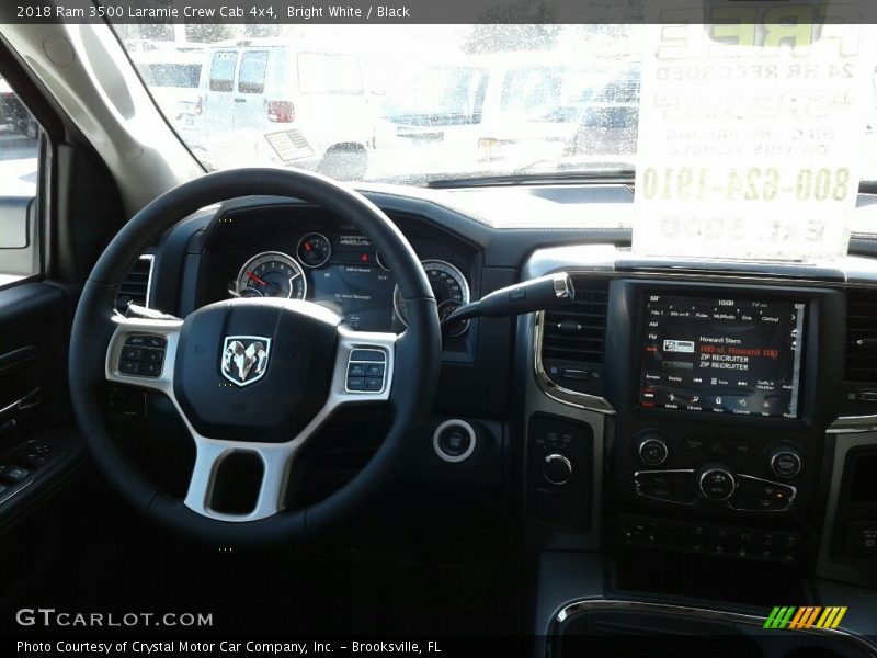 Bright White / Black 2018 Ram 3500 Laramie Crew Cab 4x4