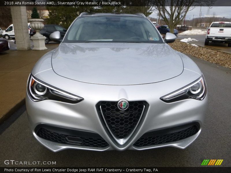 Silverstone Gray Metallic / Black/Black 2018 Alfa Romeo Stelvio AWD