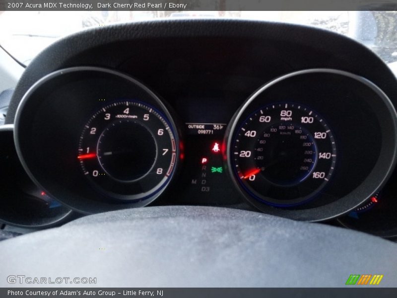 Dark Cherry Red Pearl / Ebony 2007 Acura MDX Technology