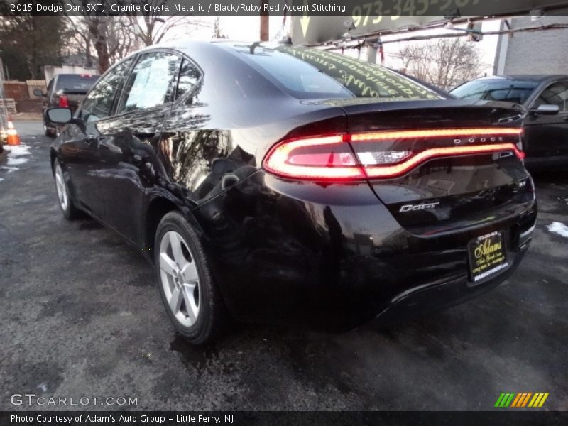 Granite Crystal Metallic / Black/Ruby Red Accent Stitching 2015 Dodge Dart SXT