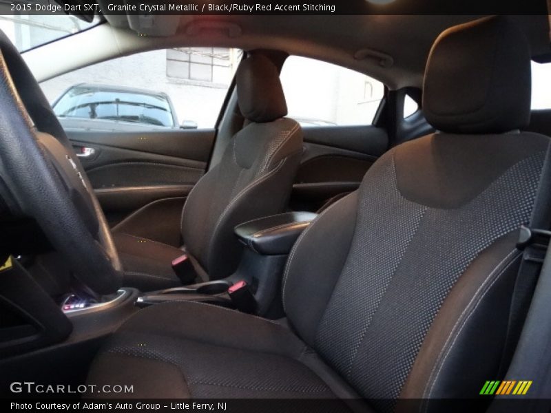 Granite Crystal Metallic / Black/Ruby Red Accent Stitching 2015 Dodge Dart SXT