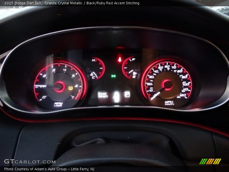 Granite Crystal Metallic / Black/Ruby Red Accent Stitching 2015 Dodge Dart SXT